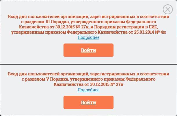 Вход для пользователей организаций в ЕИС